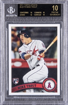 2011 Topps Update #US175 Mike Trout Rookie Card - BGS PRISTINE/Black Label 10 